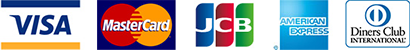 取り扱いカード:VISA,MasterCard,JCB,DinersClub